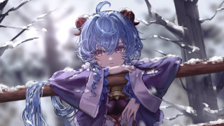 Bluehair purpleoutfit winter tree catears - a cat ear free wallpaper
