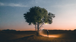 Desert night starry sky mountain - sky in the background free wallpaper for desktop