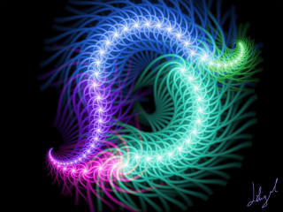 Colorful spiral light black background - generative free wallpaper