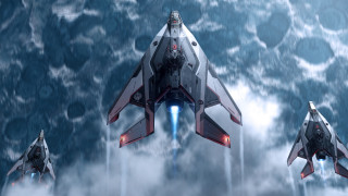 Fighterjets clouds mountains conceptart jet - conceptart free wallpaper