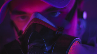 Cyberpunk holography purple light masked - chromatic free wallpaper