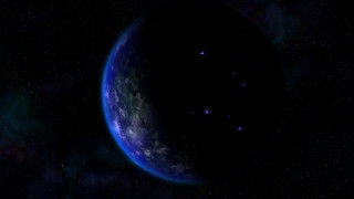 Blue planet stars space art - elysium free wallpaper