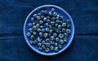 Blue bowl blueberries blue cloth - blueberry free wallpaper