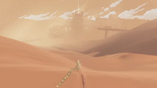 Desert building clouds metal pole - a desert scene free wallpaper