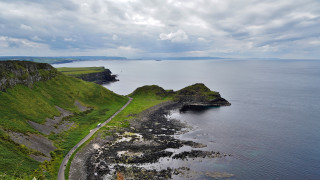 Scenic water road cliff beach - free landscape wallpaper