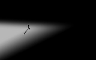 Dark walking light shadow minimalism - the ground behind them free wallpaper