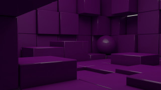 Purple room ball boxes floor - c4d free wallpaper