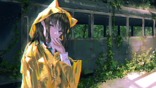 Yellow raincoat train ivy graffiti - ivy free wallpaper for desktop