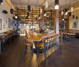 Restaurant bar chairs tables bottles - bottle free wallpaper