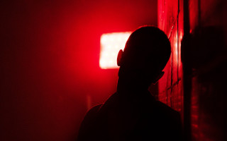 Dark room red light torii - christian w. staudinger free wallpaper