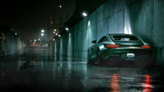 Dark alley car person rain - its light free wallpaper