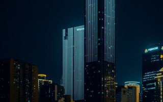 City skyline night neon brutalism - brutalism free wallpaper