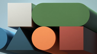 Paper shapes geometric abstract 3d - bold shape free wallpaper for desktop