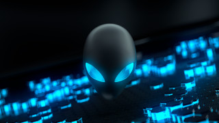 Alien keyboard glowing blue fire - a computer keyboard free wallpaper