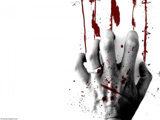 Bloody hand knife blood fingers - blood free wallpaper