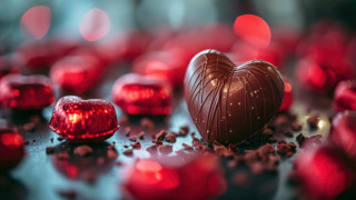 Heart chocolate redlight chocolatepieces romantic - chocolate free wallpaper