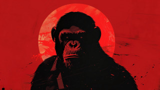 Gorilla red sun blood torii - a red circle in the middle free wallpaper
