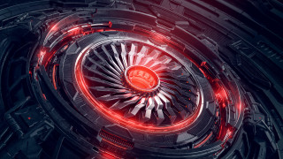 Futuristic red black circular kinetic - a circular design free wallpaper
