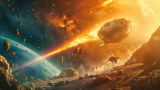 Space rocks yellow light molten - yellow light free wallpaper