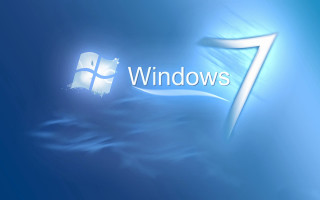 Blue background windows7 logo blue 4 - the word window 7 free wallpaper