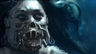 Skeleton fish aurora space night - a skeleton free wallpaper