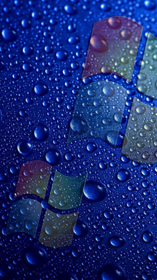 Blue surface water droplets windows - computer graphic free wallpaper