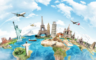 World diversity plane flying statue - a statue of liberty free wallpaper