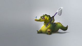 Cartoon alligator lacrosse net furry - its back free wallpaper for desktop