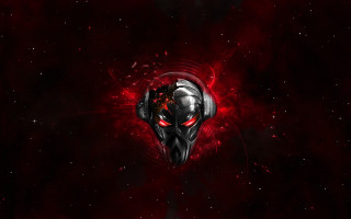 Red mask space stars cyberpunk - mask free wallpaper for desktop