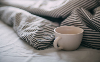 Coffee cup bed blanket morning - top of a bed next free wallpaper