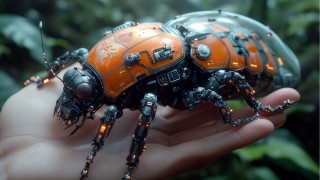 Hand insect lights green futurism - a hand holding free wallpaper