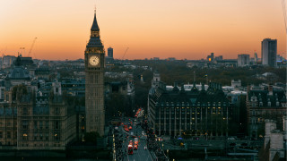 City clocktower street cars sunset - christopher wren free wallpaper