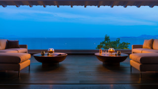 Living room ocean night candles 2 - two chair free wallpaper