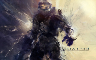 Futuristic man suit holding sword - halo free wallpaper
