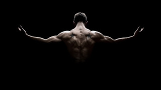 Man outstretched back muscular cross - muscular free wallpaper