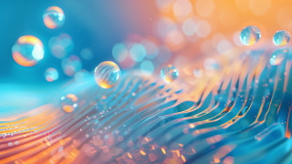 Keyboard bubbles holography 3d render - surface free wallpaper for desktop