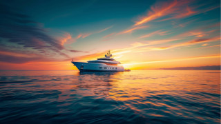 Boat sunset ocean clouds horizon 2 - the sun setting free wallpaper