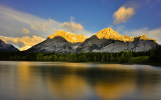 Mountain lake forest sky clouds 17 - douglas robertson bisset free wallpaper