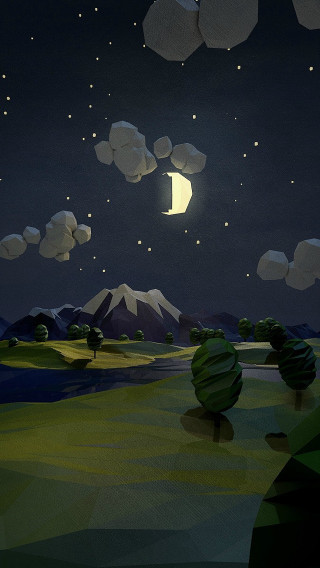Night sky moon stars field - the distance free wallpaper for mobile