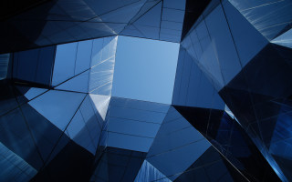 Tall building windows blue sky - buckminster fuller free wallpaper