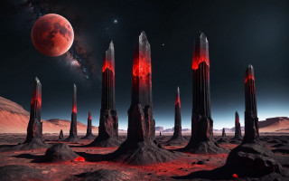 Red planet red moon starry - a red moon free wallpaper