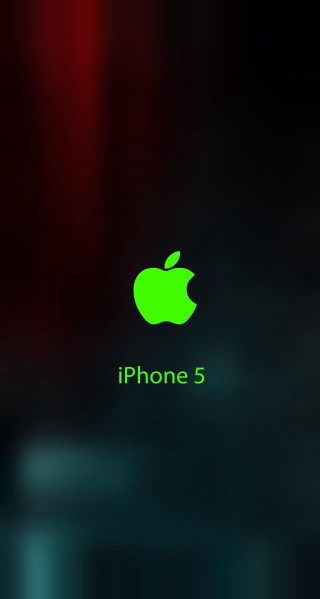 Green apple logo black iphone5 - free technology wallpaper for mobile