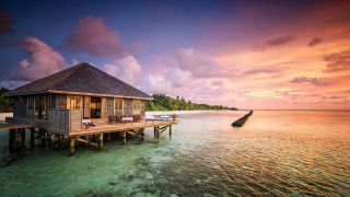 House dock ocean sunset mooring - moody free wallpaper