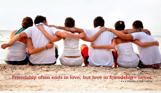 Beach group people ocean quote - free love wallpaper