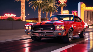 Red car neon cobra palm - a neon free wallpaper