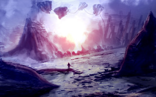 Beach man giant rock sunset - anato finnstark free wallpaper