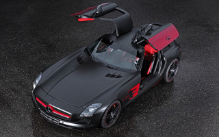 Black sports car red stripe 4 - a black surface free wallpaper for desktop