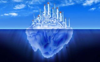 Floating iceberg castle ocean blue - chiho aoshima free wallpaper for desktop