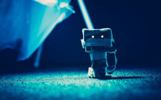 Robot toy blue umbrella blue - robot free wallpaper for desktop