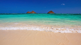 Beach rock waves sky ocean - beach free wallpaper